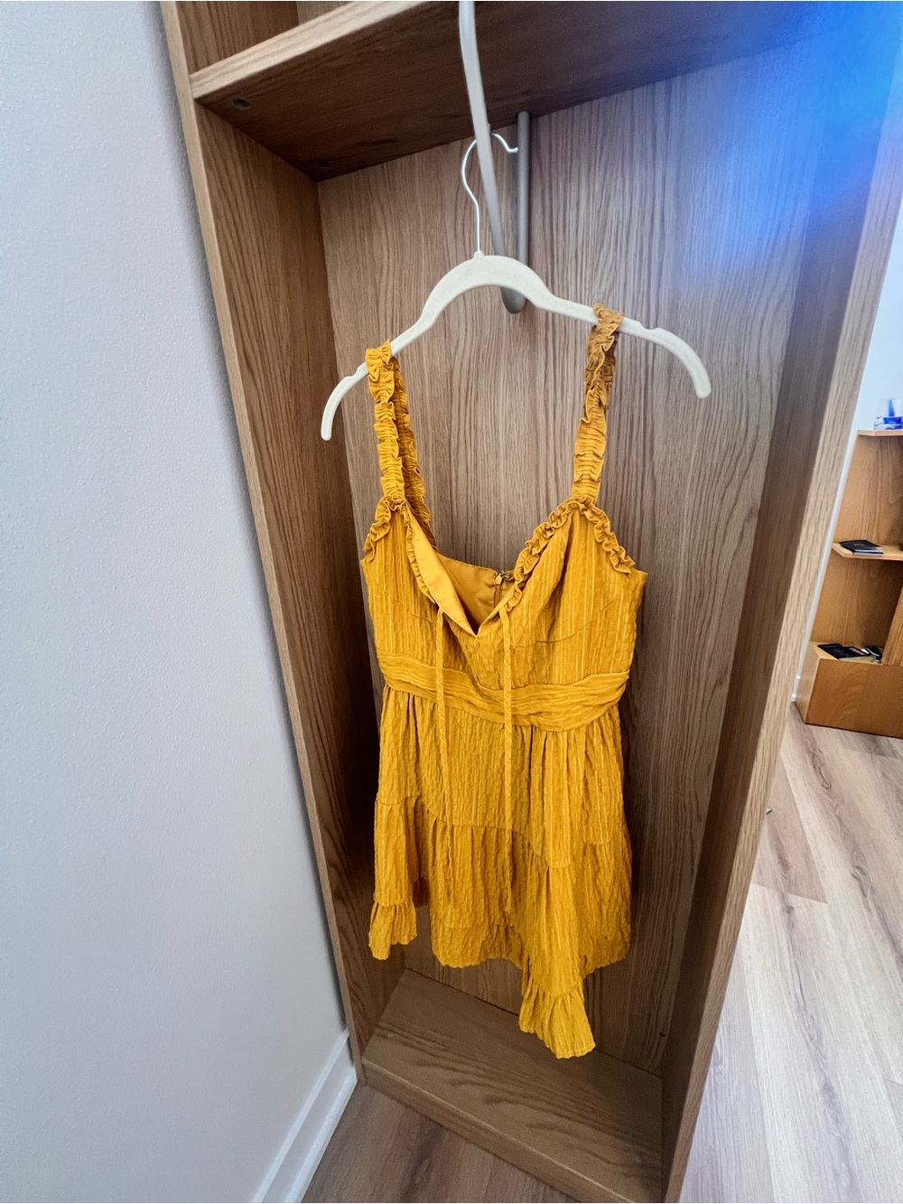 Mustard Yellow Ruffled Sundress - Picture 2 of 5